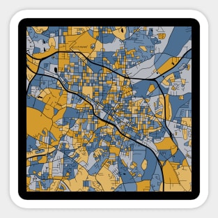 Durham Map Pattern in Blue & Gold Sticker